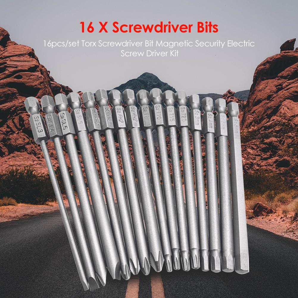 16-teiliger Satz Schrauberköpfe Sechskant Kreuzschlitz Hohl Schrauberkopf Kombination 100mm Lang Schraubendreher Einfach und Bequem