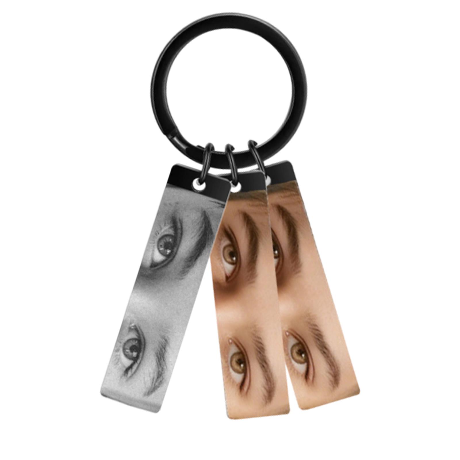 Personalized Double-sided Custom Combination Stainless Steel Long Strip Keychain One Size чёрный