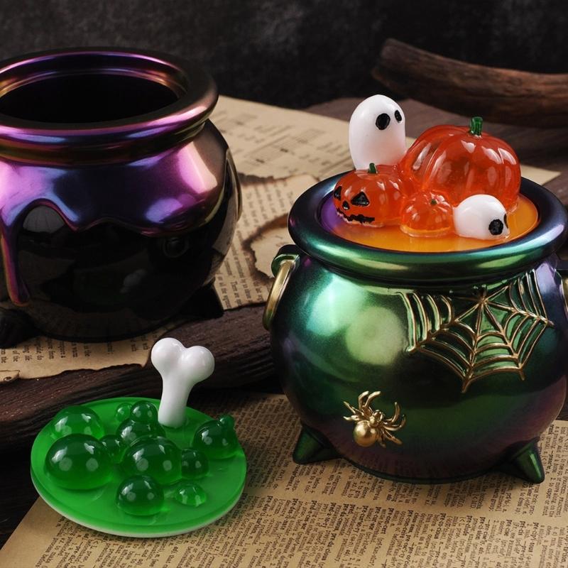 Halloween Craft Silicone Cauldron Mold Storage Box Molds for Resin Projects Decorations and Witch Party Accessories