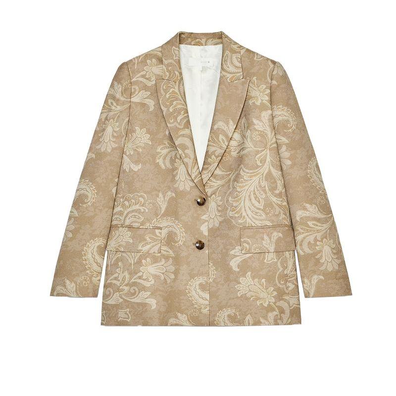 

Весна Новая Женская Одежда Рабочая Одежда Повседневная Рубашка-поло Длинные Рукава с Подплечниками Принт Костюм Верхняя Одежда 2414144 Multi-color L