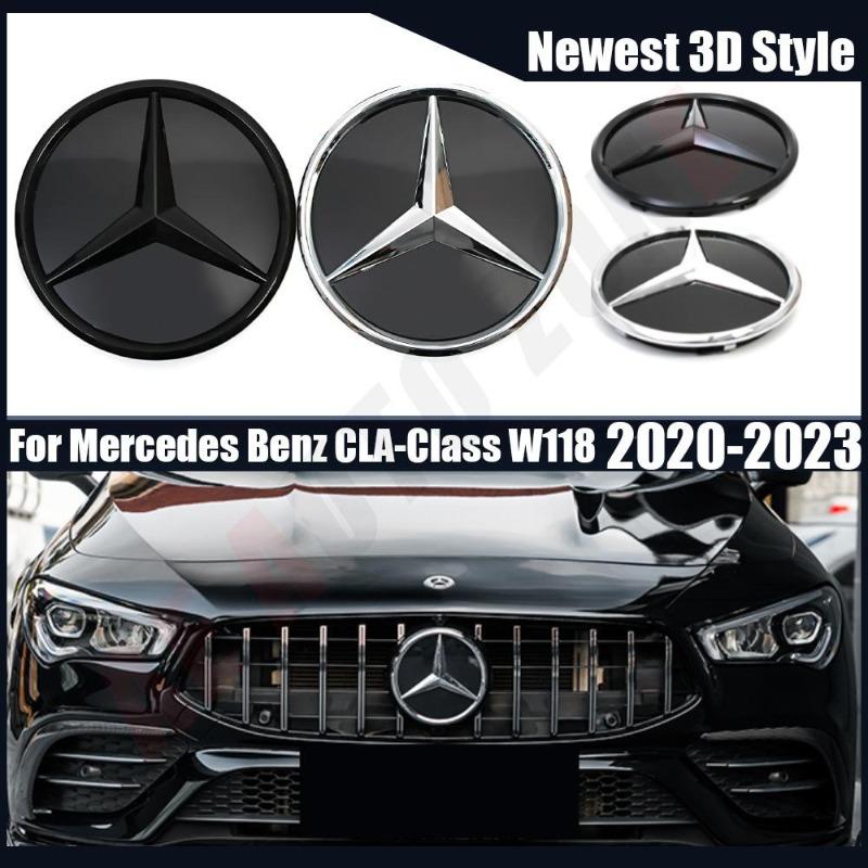 Grelha Frontal Estilo 3D Mais Recente Espelhada Emblema Estrela Cromada Compatível Com Mercedes Benz Classe CLA W118 2020-2023 CLA200 CLA250 CLA35 AMG