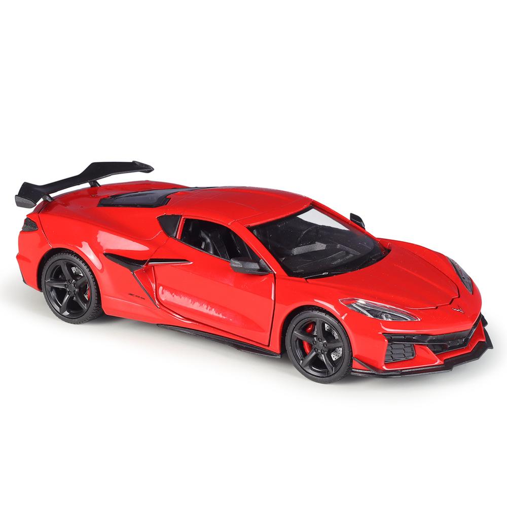 

WELLY 1/24 масштаб 2023 Chevrolet Corvette Z06 сплав спортивная модель автомобиля литой гоночный автомобиль транспортные средства модель симуляция коллекция детские подарки красный