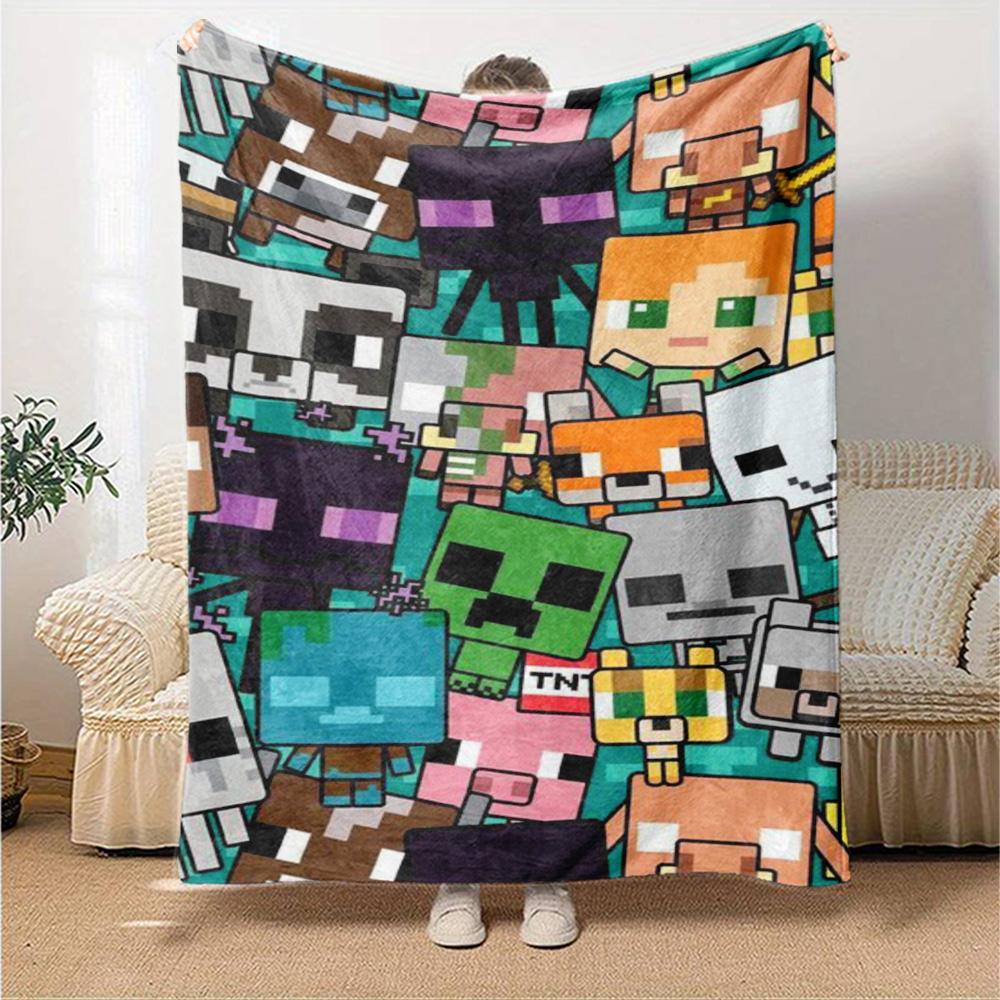 Minecraft Blanket Comfortable Suitable For Seaside Livingroom Office For All Occasions Playful Design Perfect Gift For Relatives And Friends