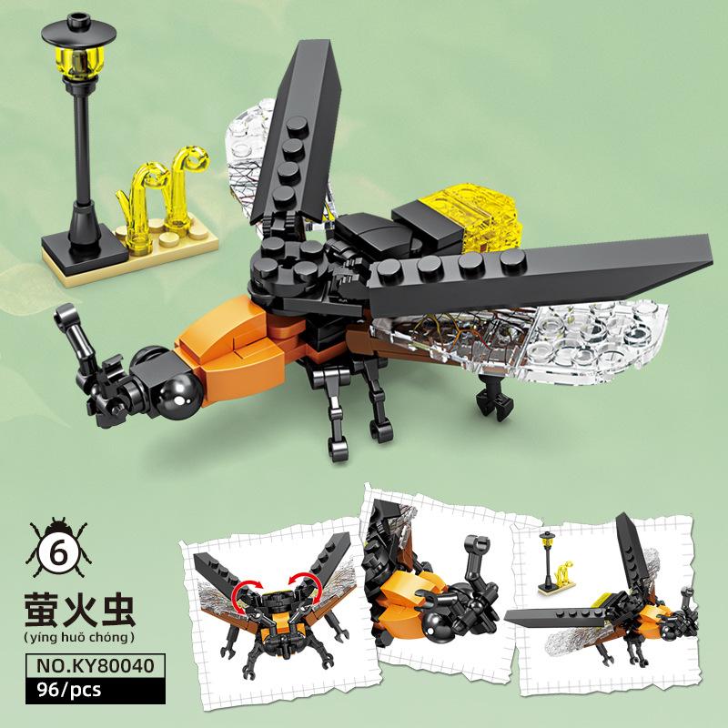 City Creativity Animal Insect Bees Dragonflies Ants Mantis Ladybugs Snails Model Building Blocks Bricks Toys For Gift
