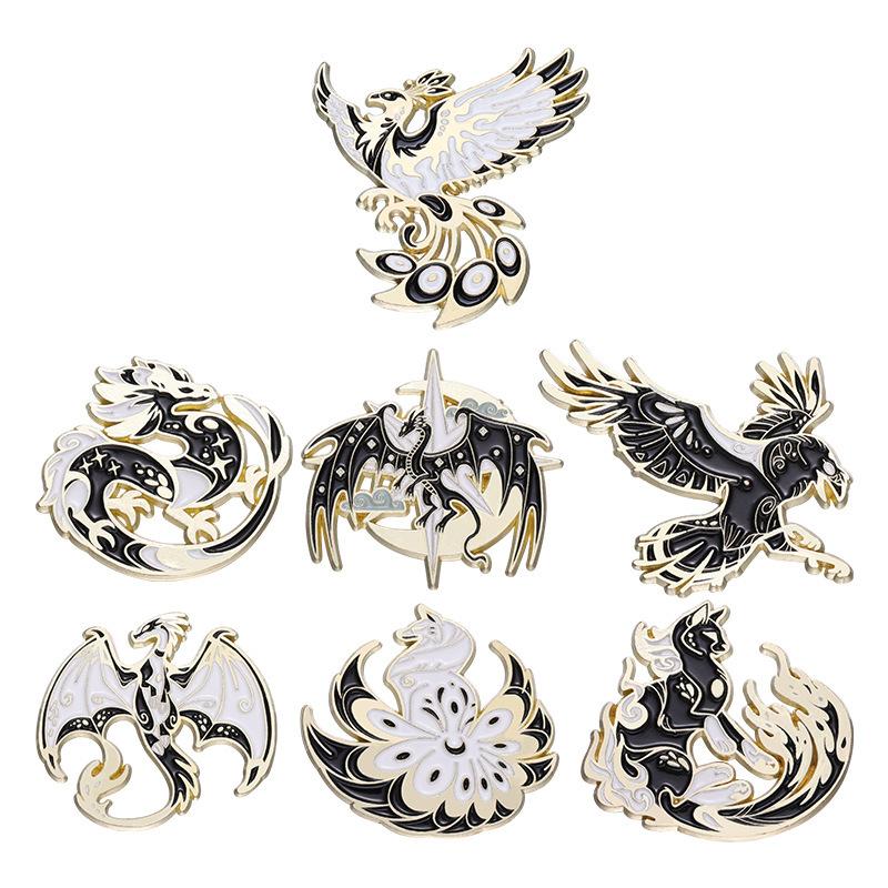Charming Metal Crane Shape Brooch Fashionable And Decorative Enamel Pin All For