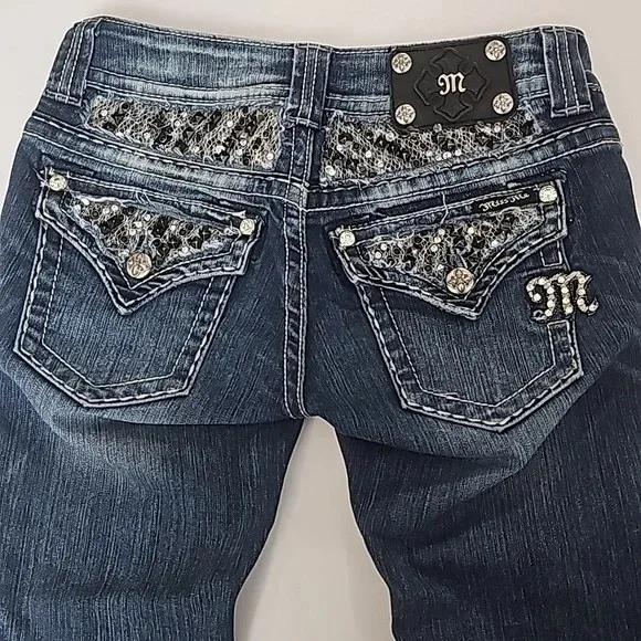 Gothic Womens Diamond Embroidery Jeans Vintage Low Rise Flared Jeans Women Retro Y2k Baggy Denim Pants High Streetwear Trousers