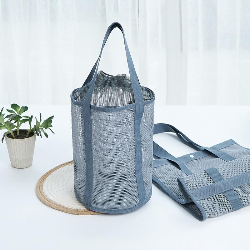 2025  Korean Beach Bag  Mesh Hollow Fitness Shoulder Bag Leisure Swimming Bag Travel Storage Washbag