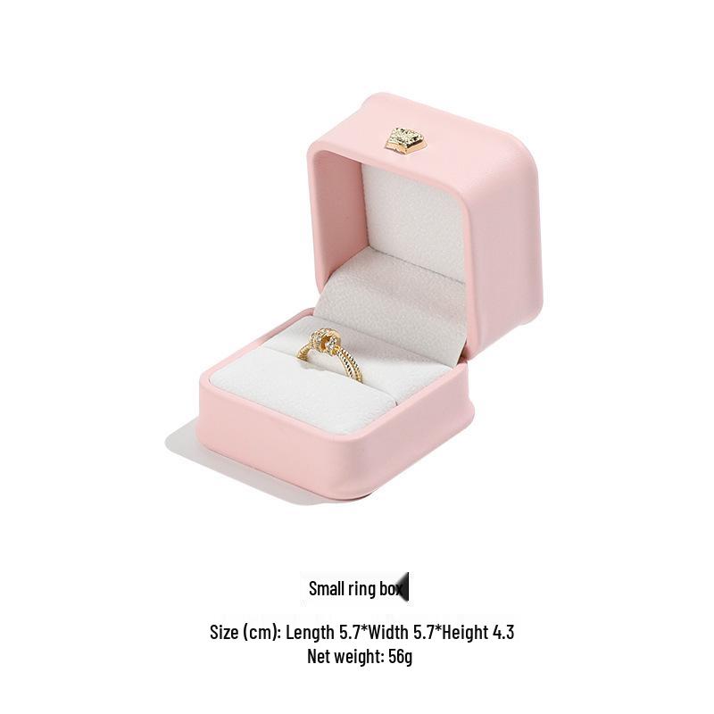 Crown PU Leather Jewelry Box for Rings, Bracelets, Necklaces, and Pendants