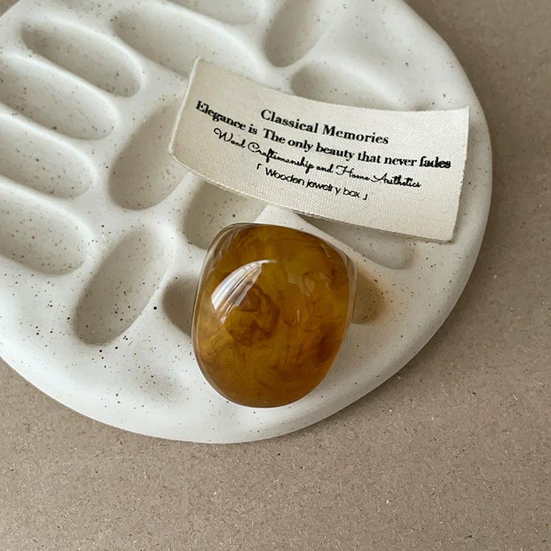 Oregelbundna Breda Stora Klumpiga Ringar för Kvinnor Vintage Akrylharts Höst Vinter Geometriska Stapelbara Finger Smycken