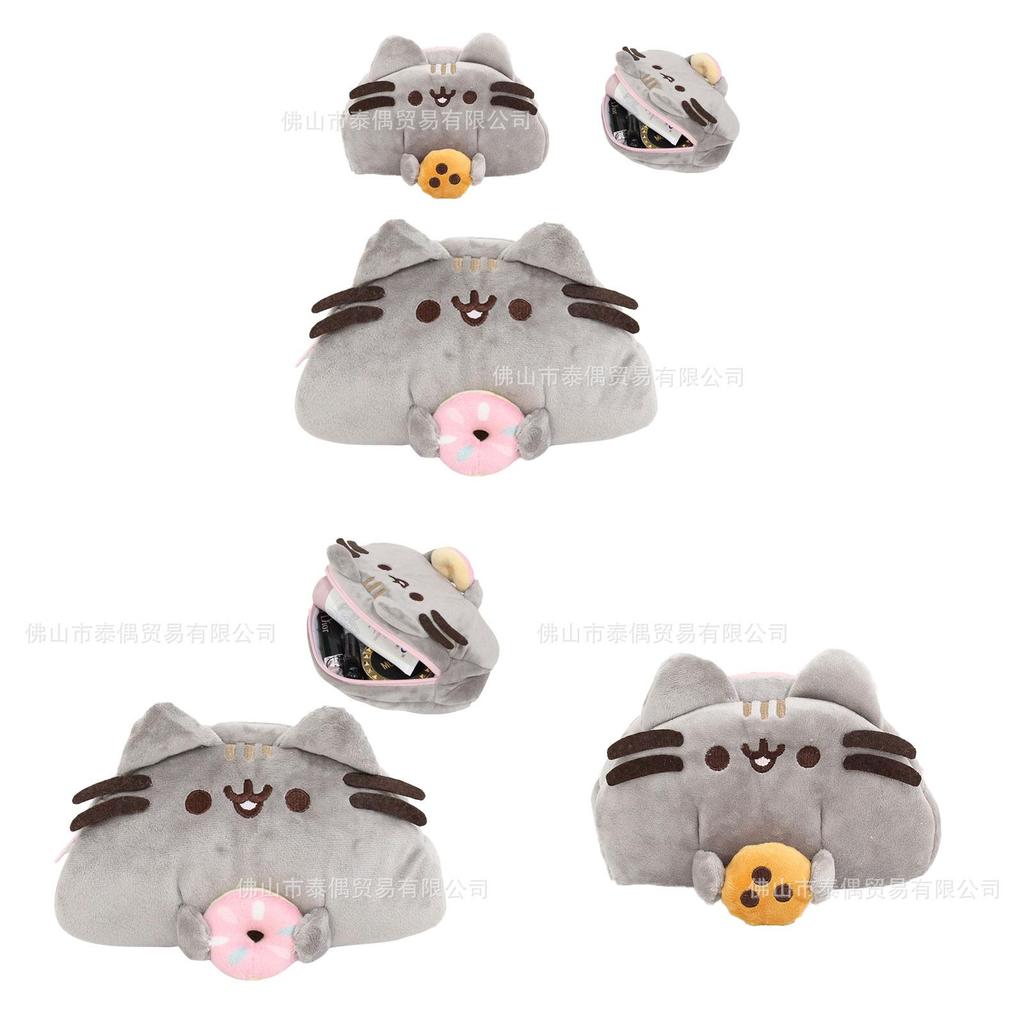 Cartoon Cute Cat Plush Makeup Bag Pen Case With Large Capacity For Girls And Teens