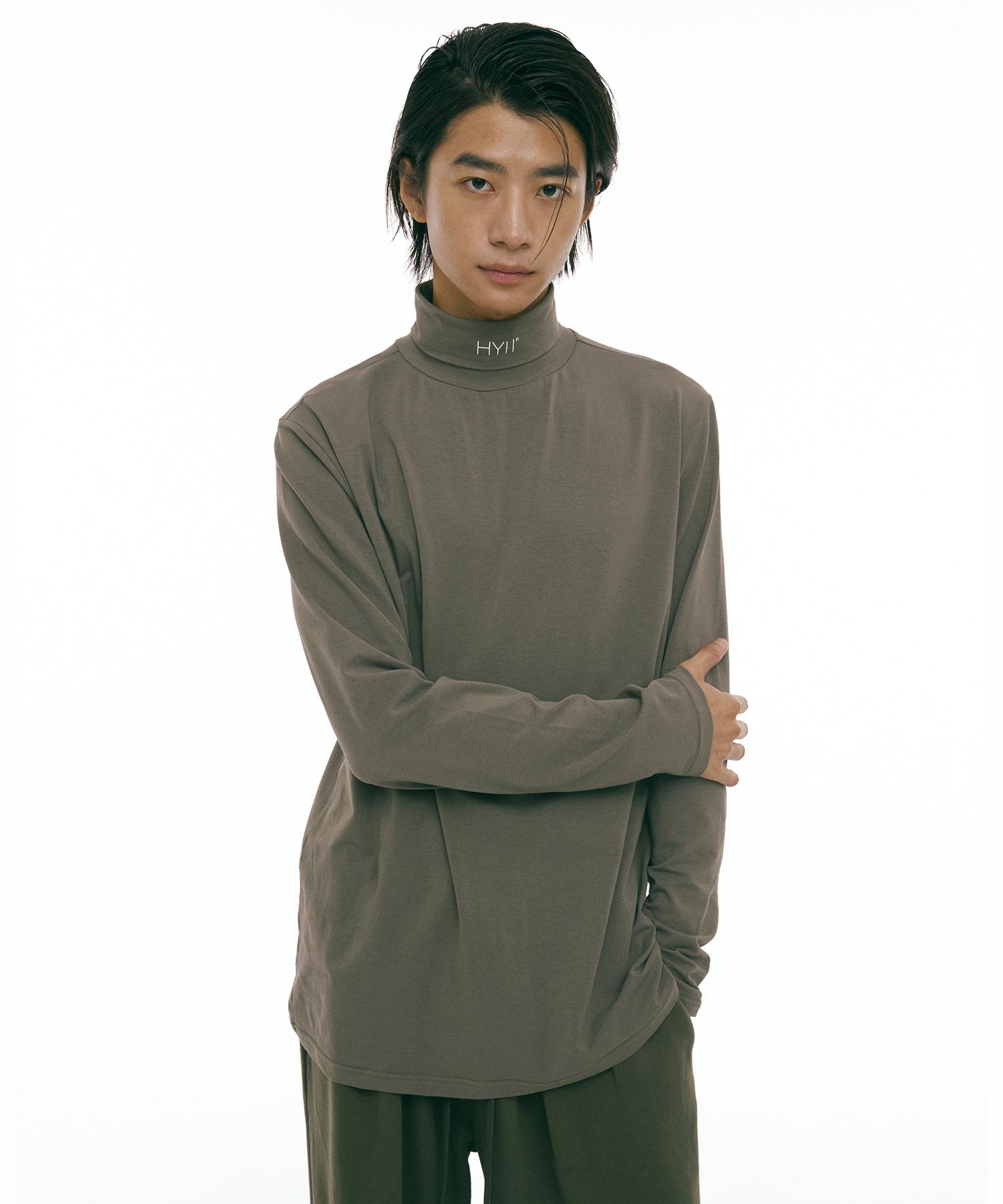 Hi Two Standard Fit Turtleneck Pullover [Khaki Grey] Medium