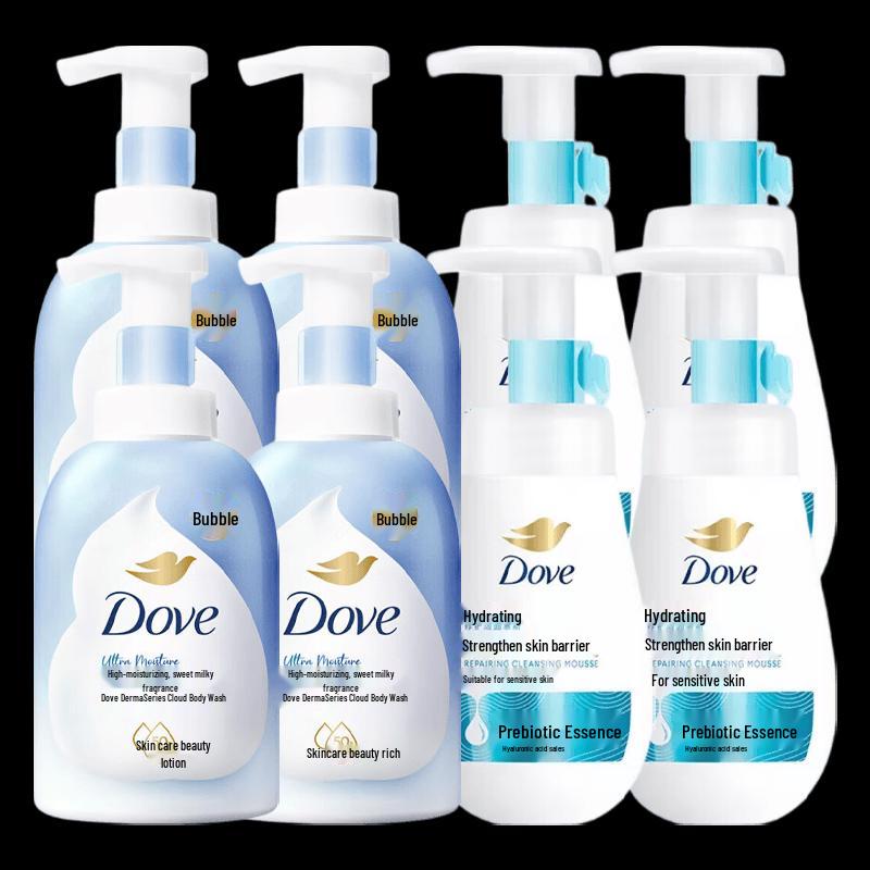 Набор: Пена для душа Dove Глубокое питание и Успокаивающее очищающее средство для восстановления