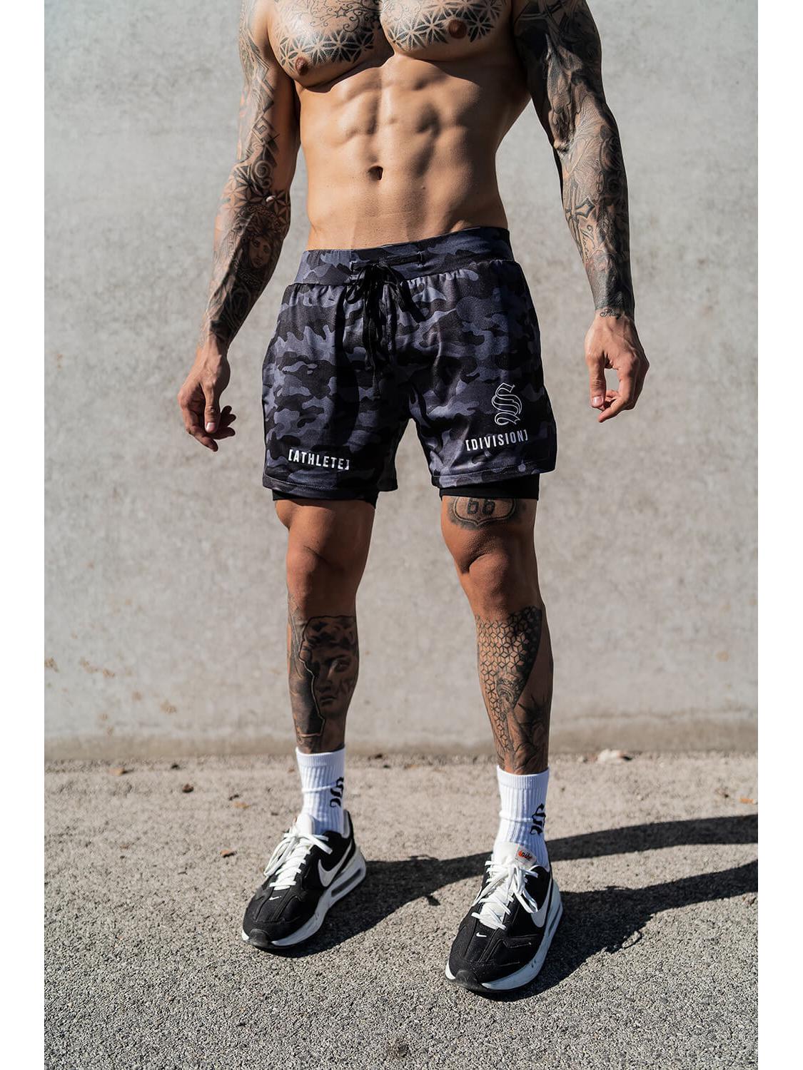 Мужские летние пляжные быстросохнущие двухслойные повседневные тканые шорты 3XL