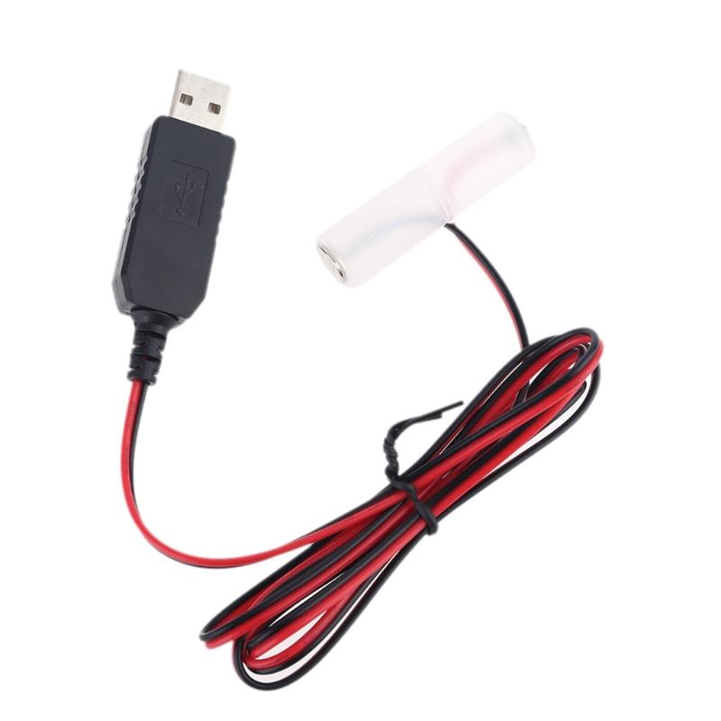 AA Battery Eliminator Cable with Type-C Converter USB or Type-C Input 5V2A  AA Dummy-Battery Output 1.5V/3V/4.5V/6V