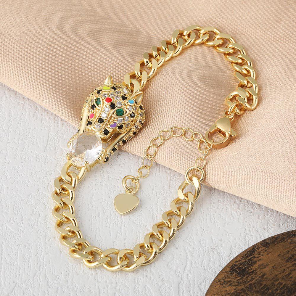 European and American Fashion Trend Hip-hop Leopard Bracelet One  Size(18CM~21CM)