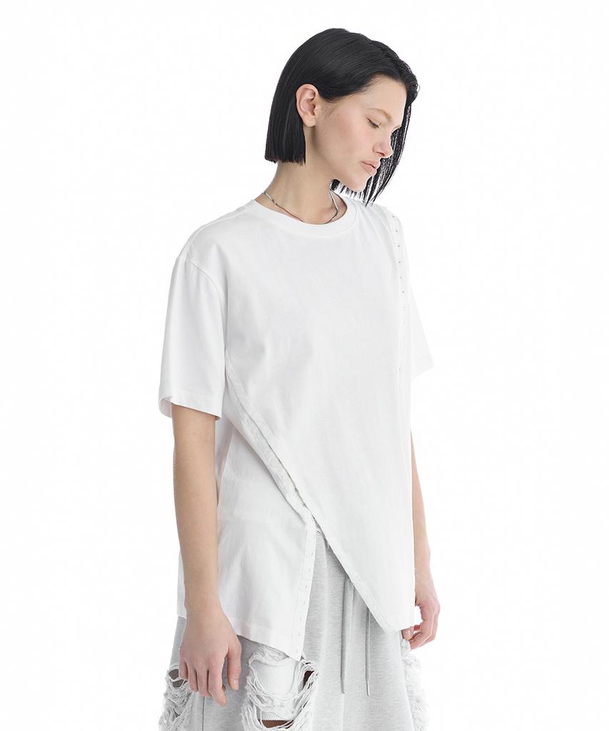 Teulimingbeodeu Hook And Eye Boxy T-Shirts [ White ]