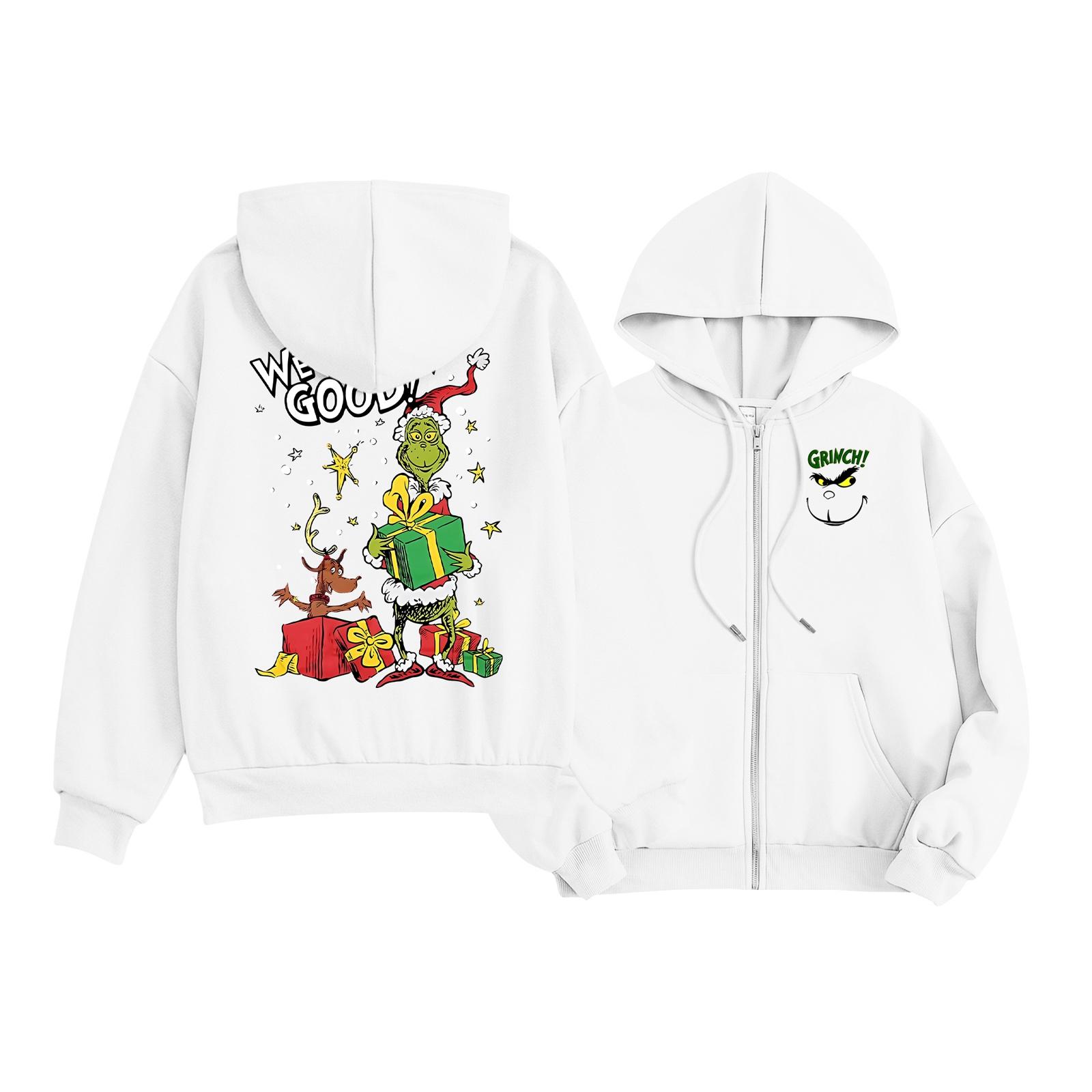 

Kids Fashion Lightweight Long Sleeve Zipper Hoodie Christmas Printed Hoodie With Pockets 150