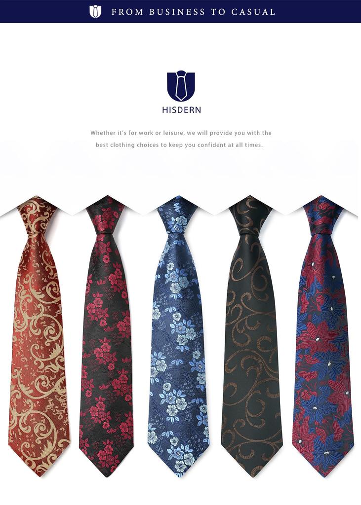 Paisley Pattern Chief Set of Floral Job Business Gift [HISDERN] Necktie, Men's Necktie, 5, Wedding, Stylish, Pattern, Necktie, Brand, Hunting,