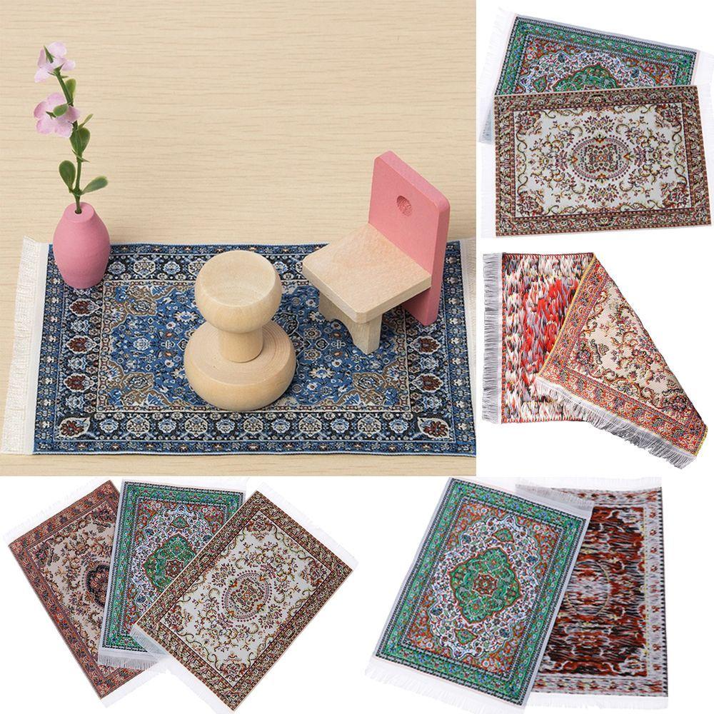Toy Playing House Turkish Style Floor Coverings Miniature Weaving Rug Accessories Dollhouse Carpet