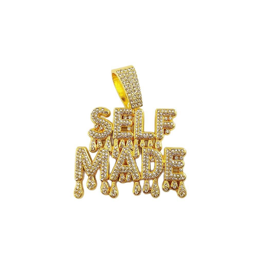 European and American Necklace SELFMADE Double Row Letter Pendant, Personalized and Creative Hip-hop Necklace