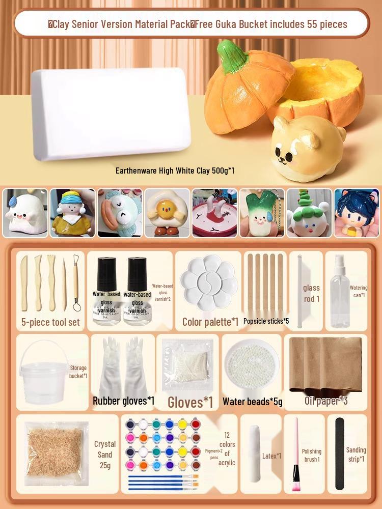 Stone Clay DIY Kit: Lightweight Polymer & Plaster Clay for Handmade Sculptures