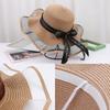 Weave Bow Straw Hat Bowkont Sun Protection Cap Sweet Beach Hat  Holiday