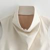 Elegant Stand Collar Soft Blouse Women Loose Draped Sleeveless Solid Shirts Summer Stylish Casual Lady Tops