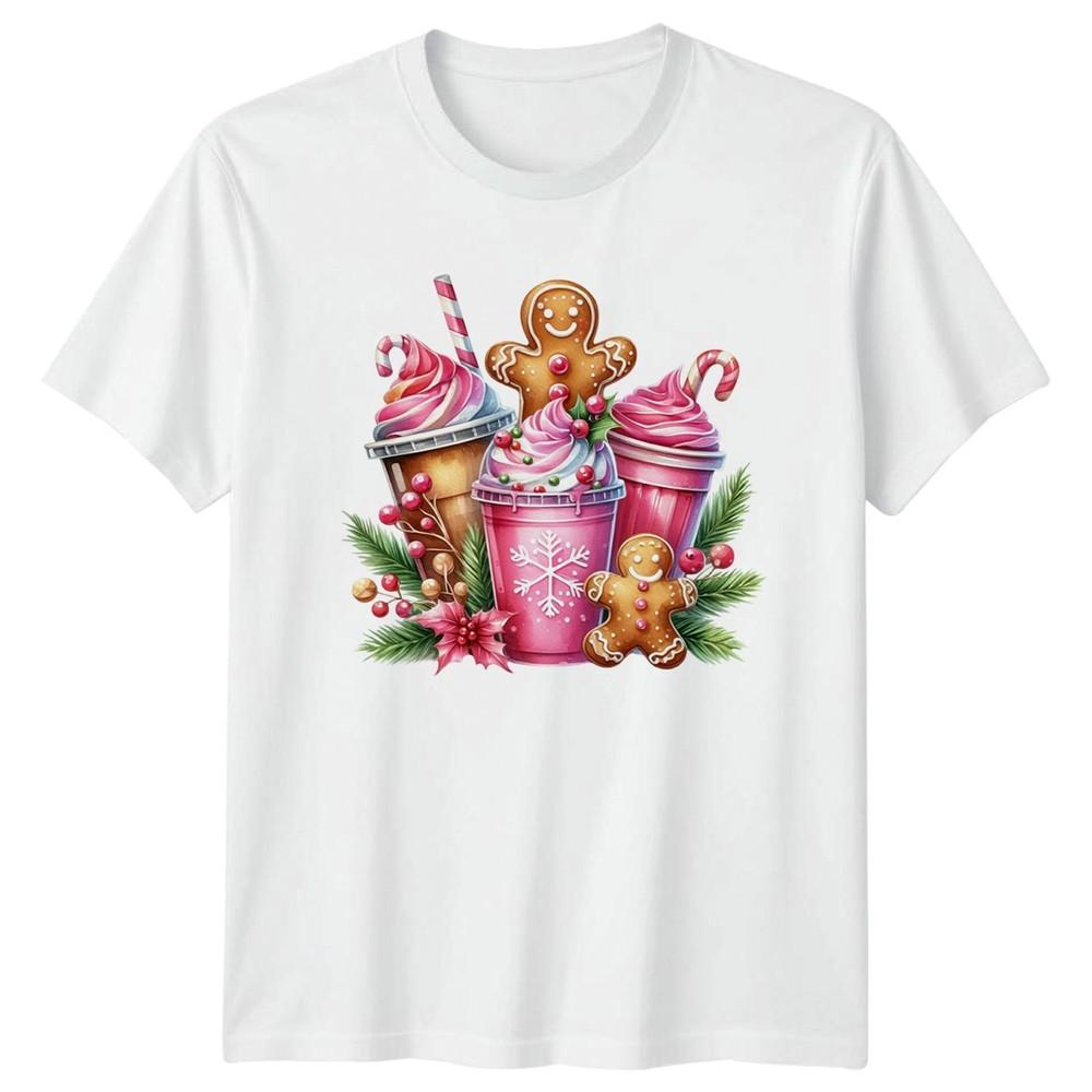 Gingerbread Christmas Drinks Holidays Graphic Unisexs TShirt Unisexs Tee S