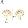 Bohemia Plant Stainless Steel Earrings Women Apple Cherry Leaf Mushroom Flower Stud Earring Piercing Jewelry