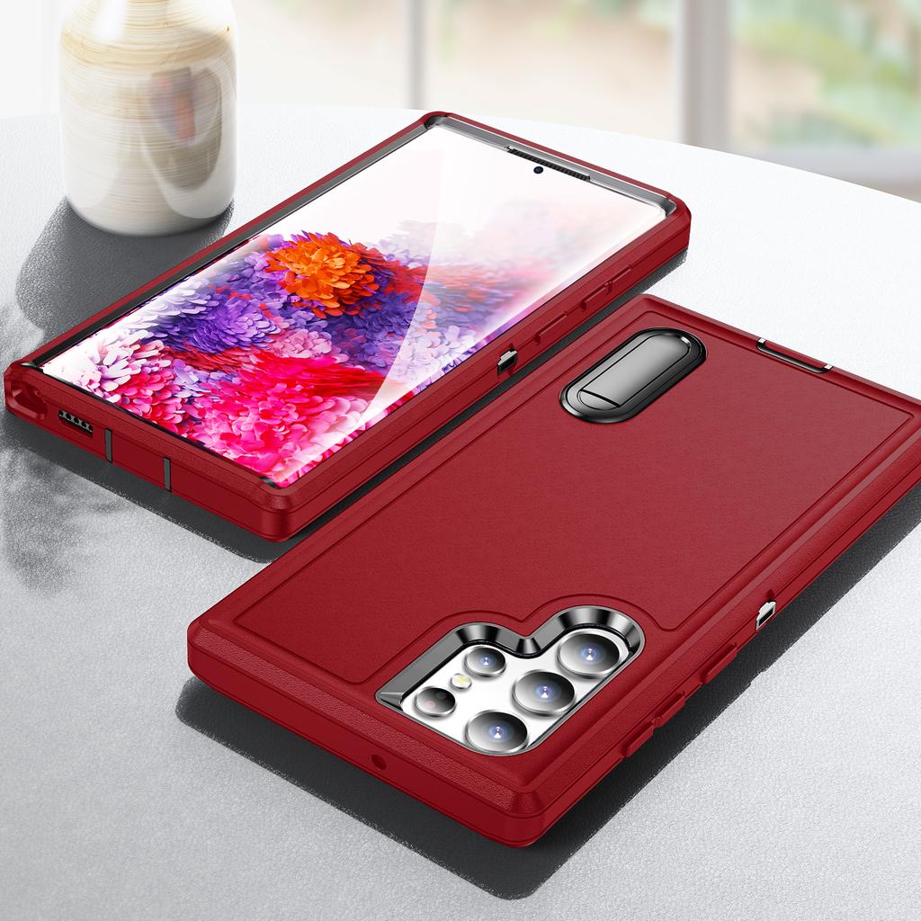 Ochranná taška proti pádu Pouzdro pro Samsung Galaxy S24 Ultra S23 FE Plus S22 A15 A54 A14 A53 A13 5G A04S 3 v 1 držák zadní kryt pouzdra