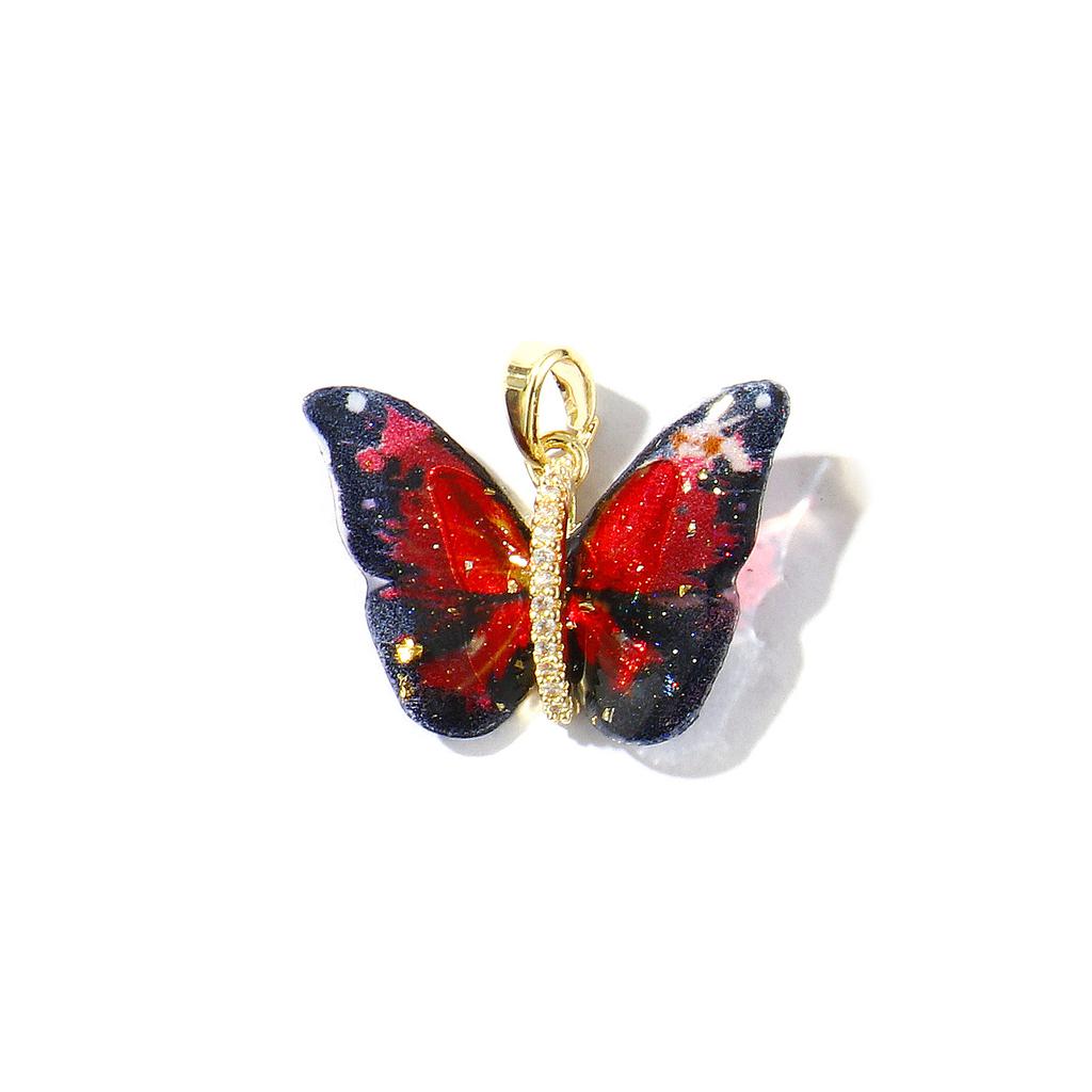 1 Piece Resin Insect Charm 18K Gold Plated Butterfly Animal Brass Pendants For DIY Necklace Bracelet Jewelry Making 24mm x 20mm