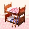 Dollhouse Bunk Bed Compact Lovely PVC Doll House Simulation Double Bed for Decoration