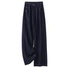 Dark Blue Retro Wide-Leg Women's Jeans: 2025 Summer High-Waisted, Floor-Length, Straight-Leg Style