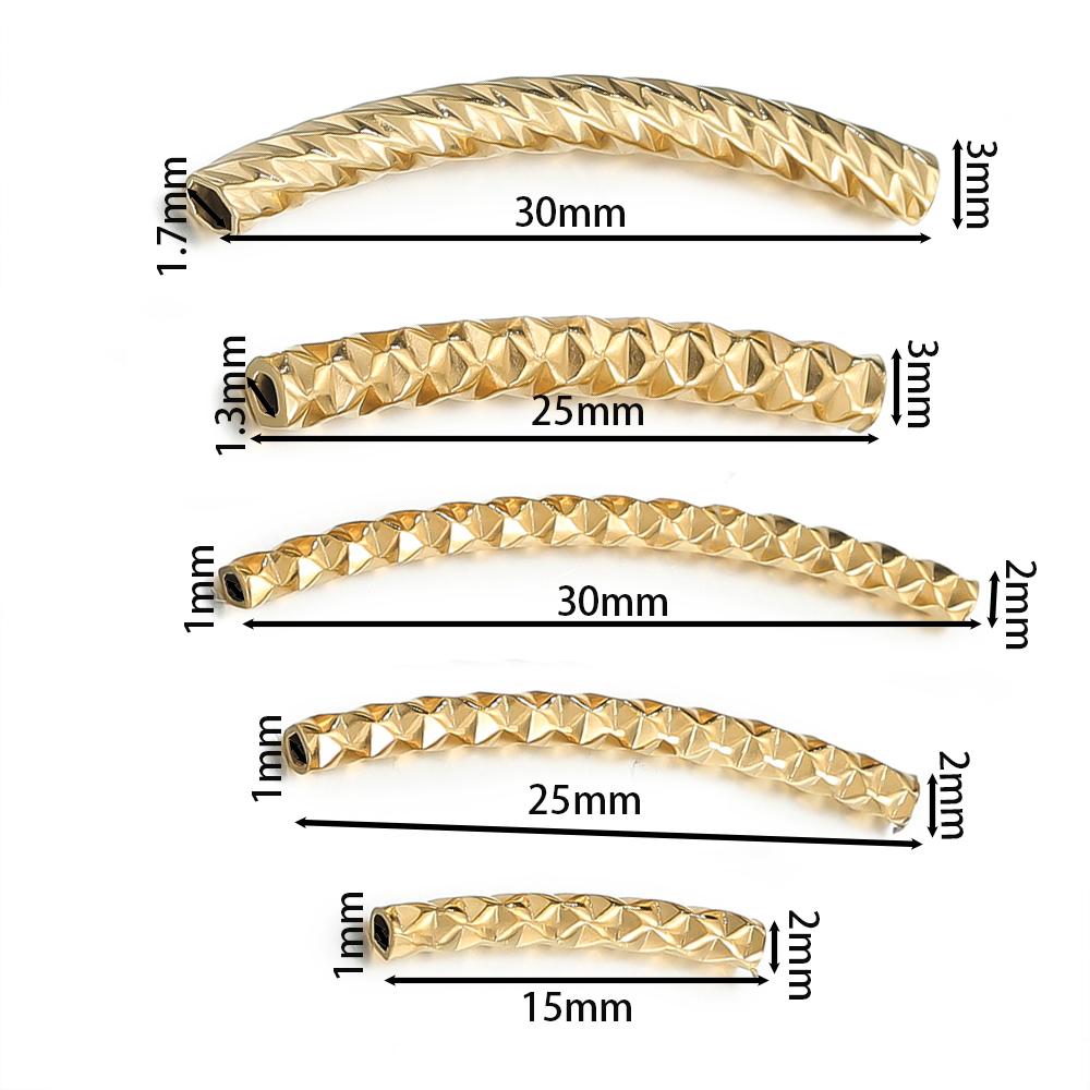 5pcs/Lots Stainless Steel Curved Long Tube Spacer Beads Connector for Handmade DIY Bracelet Necklace Jewelry Making Accessories