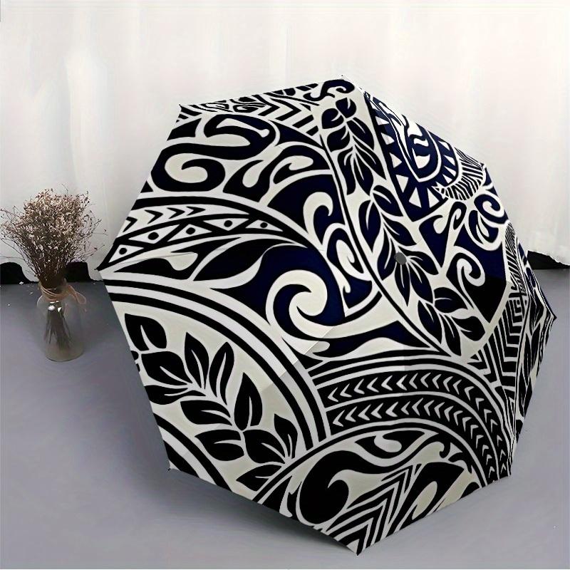 1pc Tribal Patterns Automatic Open/Close Umbrella with One Touch Button,, Windproof Design   Lightweight Portable Umbrella for Women & Men6143