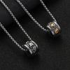 Six-character Mantra, Transfer Beads, Titanium Steel Men's Necklace, Stainless Steel Pendant, Non-fading Jewelry
