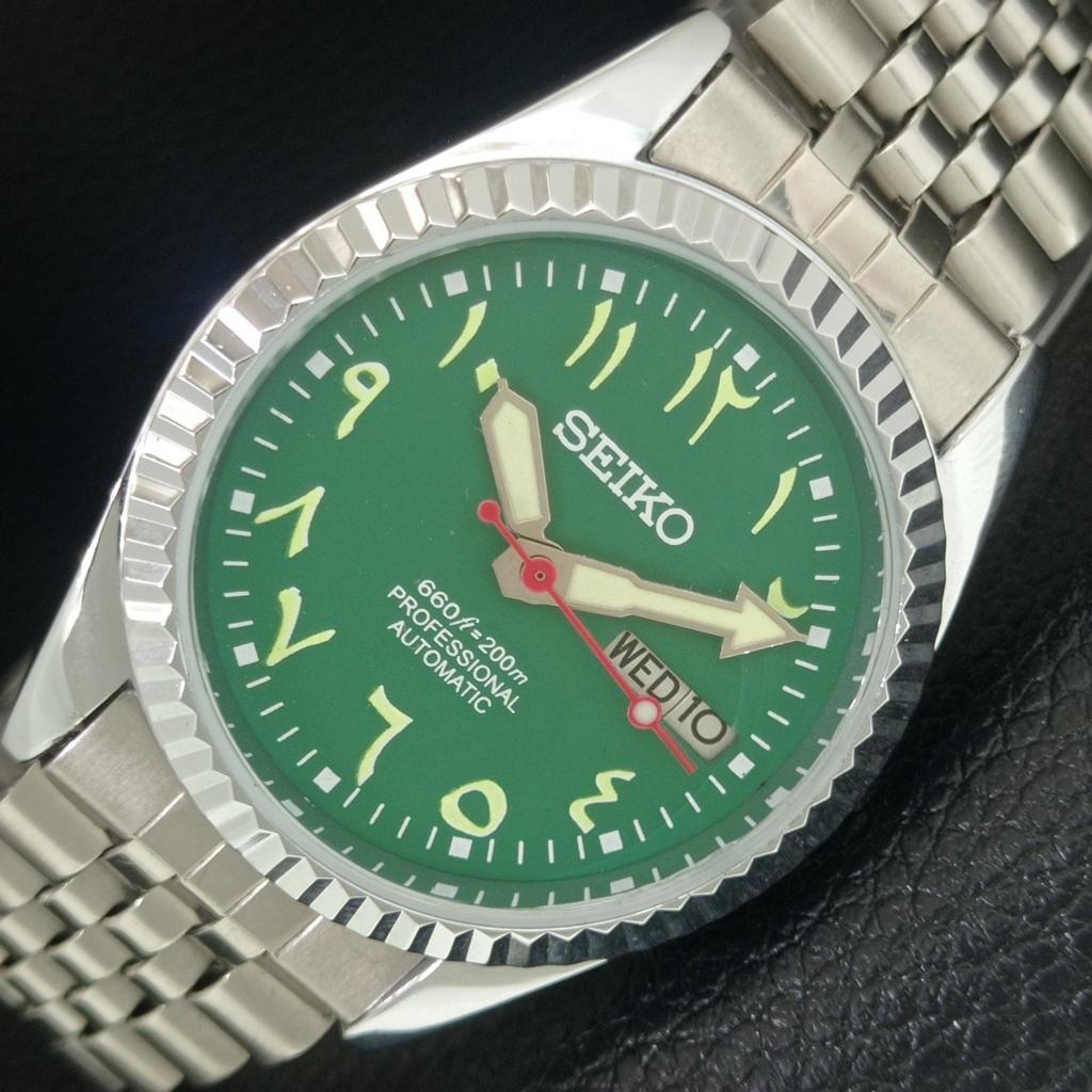 

REFURBISHED SEIKO AUTOMATIC 6309A JAPAN MENS VINTAGE GREEN DIAL WATCH a442562-1