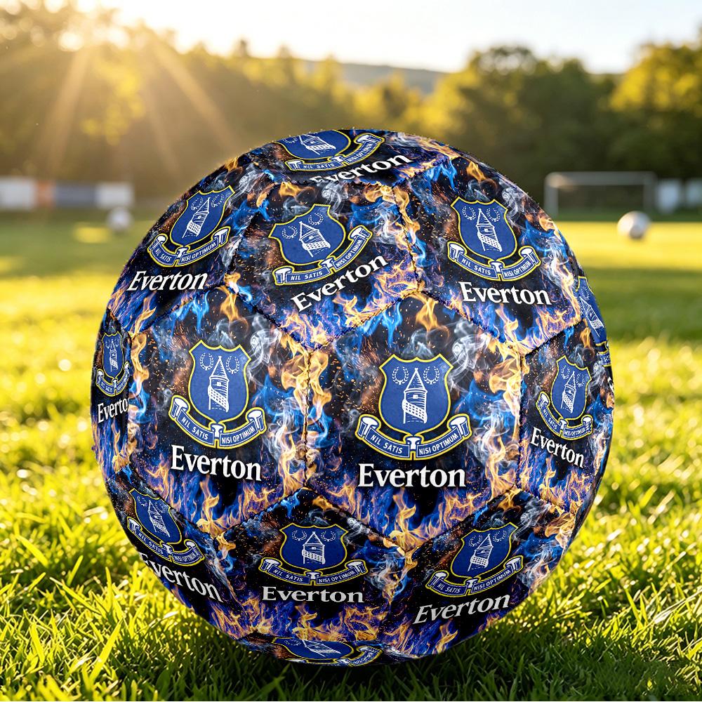 Everton FootballPrinted Size 5 Soccer Ball, Anti Slip Adult Match Football Souvenir for Football Fans