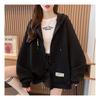 Navava Loose Fit Hooded Zip Up Long Sleeve Top Nc186