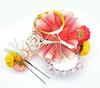 Håraccessoar Kanzashi stor perfekt för furisode yukata och examen Tvådelat set, (stift), wk-108, Tsumami-zaiku (handgjord), storlek, röd, rosa,