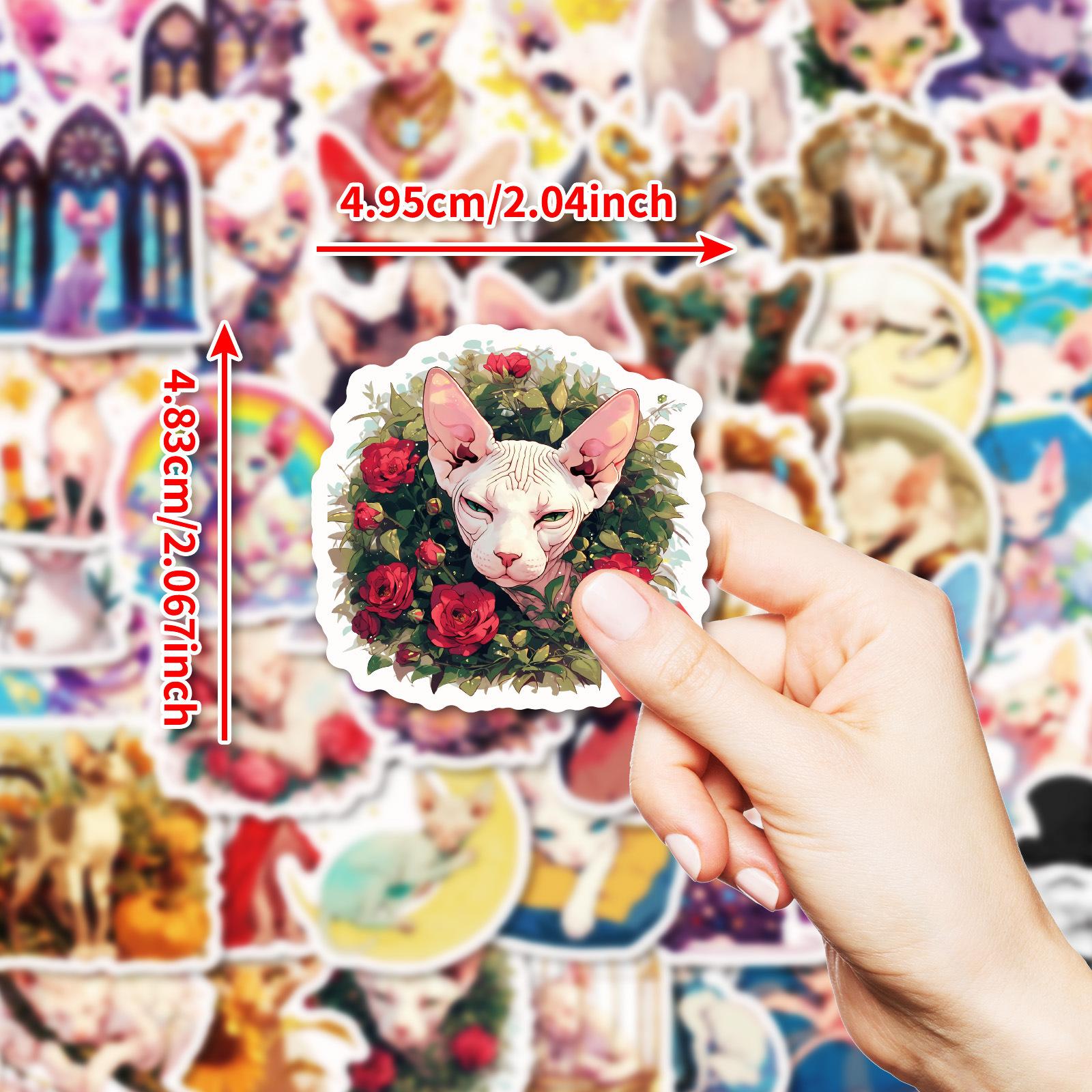 

50 Милых Кошачьих Граффити Наклеек Цветы Кошачьи Декоративные Наклейки