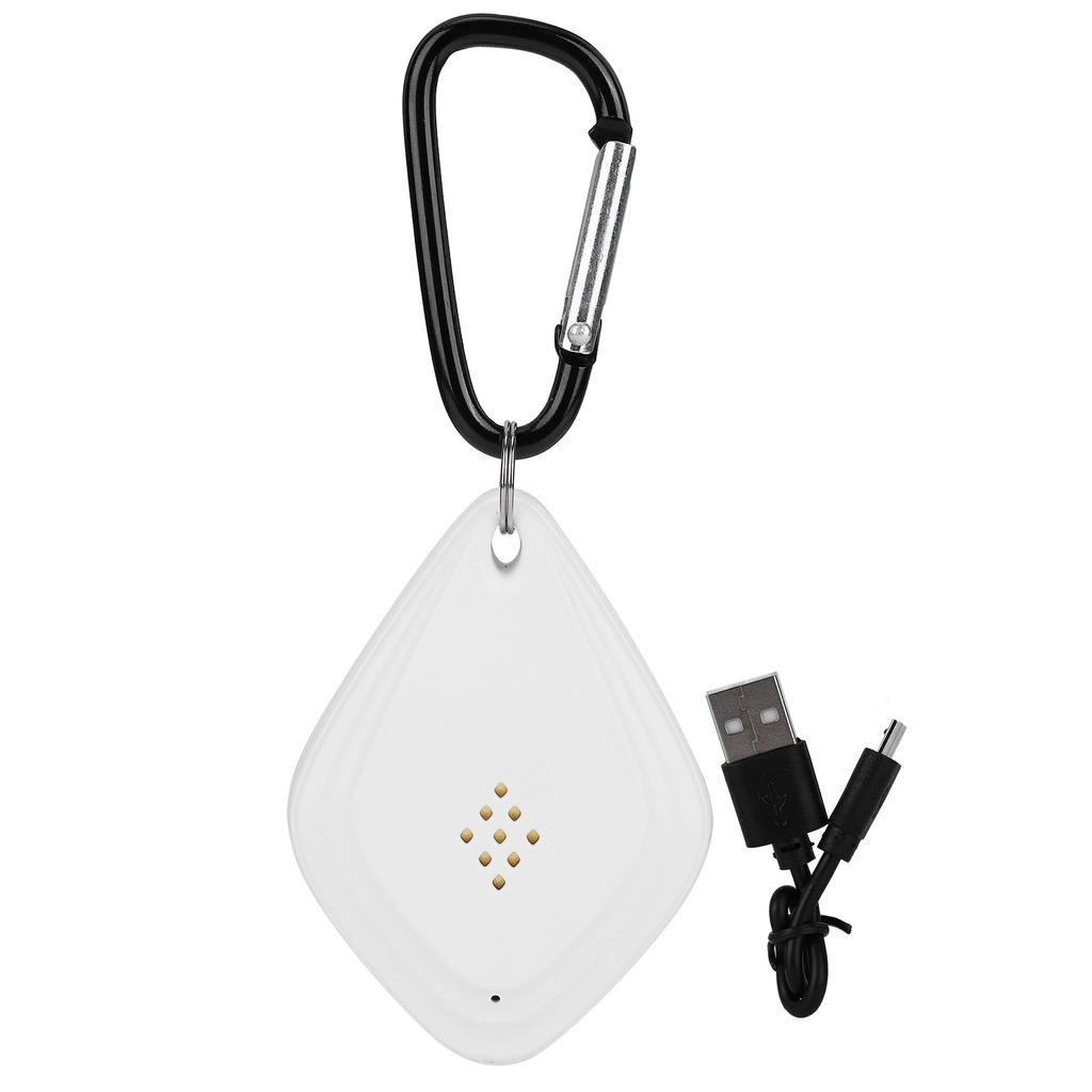 Přenosný Tichý Ultrazvukový Odpuzovač Komárů Zabiják USB Odpuzovač Hmyzu se Závěsným Hákem Bílý