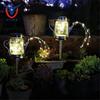 Hot,Solar Lantern Outdoor Hanging Mason Jar Solar Light 45 LED Spray Can Light for Patio Walkway Garden