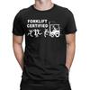Lustiges Gabelstapler-zertifizierter Bediener T-Shirt für Herren Rundhals 100% Baumwoll-T-Shirt Kurzarm T-Shirt Grafikbedruckte Kleidung