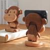 Solid Wood Creative Monkey Mobile Phone Stand Cute Mobile Phone Base Desktop Decoration Decoration Birthday Gift Glasses Stand