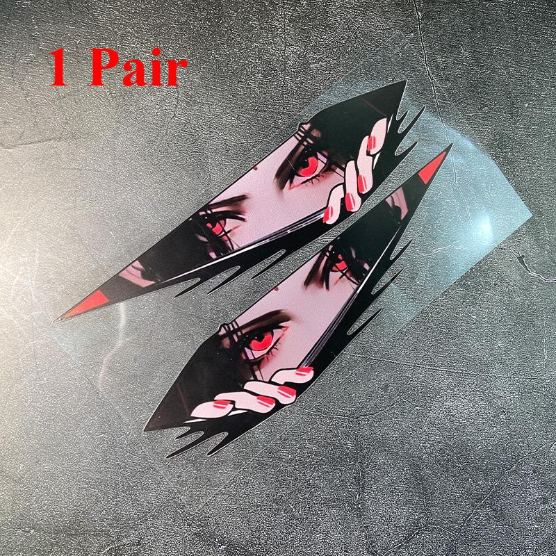 1 Pair JDM Anime Girl Motorcycle Waterproof Sticker for Motorcycle Helmet Fuel Tank Fairing Scooter Universal Vinyl Decals