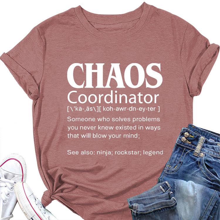 Summer New Casual Shortsleeved T Shirt Chaos Coordinator Printed Loose Crew Neck Top All Match Womens Fashion Pullover