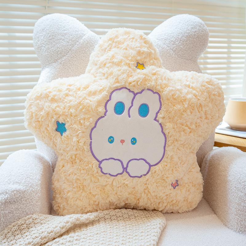 45cm Kawaii Kissen Hase Cartoon Stern Mond Kissen Kissen Kreatives Glück Weiches Familien Plüschtier Sofa Heimdekor Plüschkissen