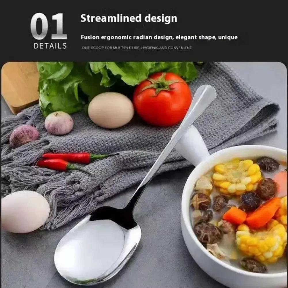 25cm Stainless Steel Rice Spoon Ergonomic Metal Serving Spoon Kitchen Flatware Salad Serving Utensils for Pasta