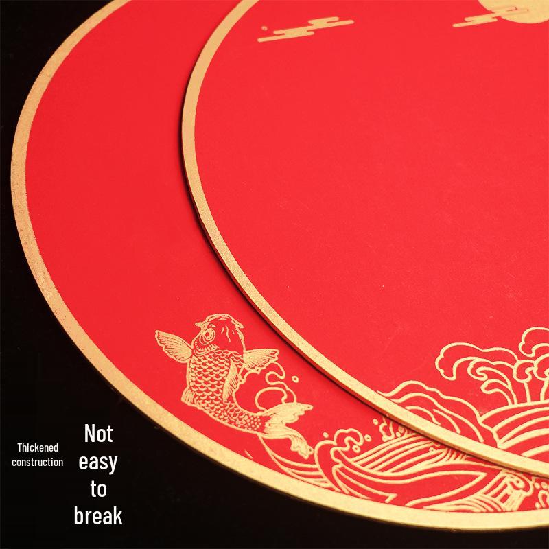 Pogrubiony dwustronny czerwony papier Fortune Xuan z postacią Fu i zawieszką chińskiego węzła